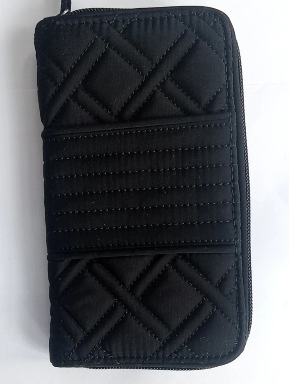 Vera Bradley Black Quilted Zip-Around Wallet